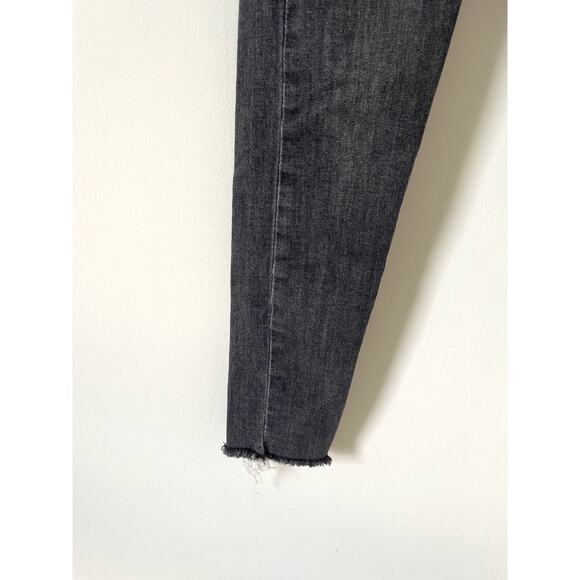 Levi's Wedgie Skinny Raw Hem Button Fly Denim Jeans Black Gray Size 25 - Picture 3 of 6